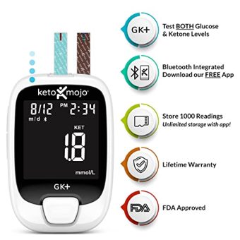keto mojo gk+ bluetooth glucose & ketone testing kit