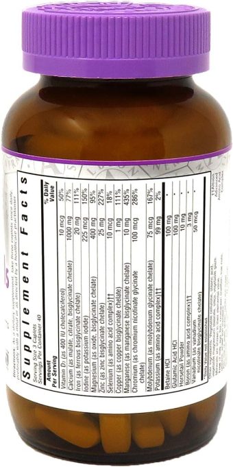bluebonnet nutrition high potency chelated multiminerals 120 caplets