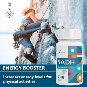 corllia nadh 50mg + coq10 200mg + d ribose 150mg supplement, enhance nad+ supplement for energy, fatigue, reduced nicotinamide adenine dinucleotide, 60 veggie capsules