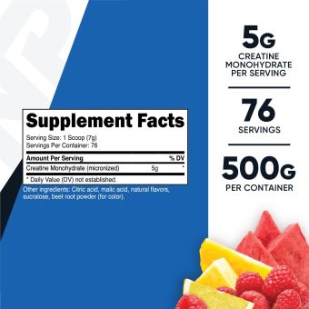 nutricost creatine monohydrate 500 gram fruit punch