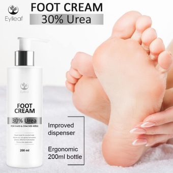 eylleaf foot cream 30% urea | foot care treatment for dry skin feet and cracked heels 250ml