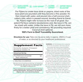 fijikava, kava instant extract powder (150g), sleep aid & relaxation 60mg kavalactones per serving (5.3 oz, pack of 1)