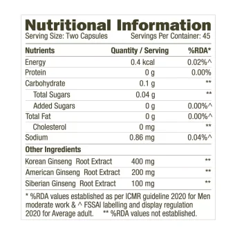 gnc herbal plus triple ginseng root capsules pack of 90n caps