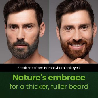 herb for men mustache & beard dye (nature black, 1 pack) – ppd free, ammonia free, vegan, odorless & gentle for sensitive skin