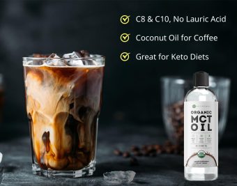 kate naturals mct oil for coffee – pure organic c8 & c10 from coconut | 8oz | unflavored | keto friendly energy source