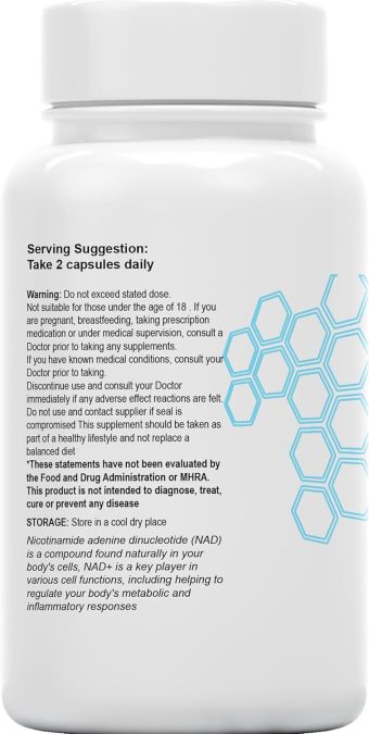 liposomal nad+ 2000mg with resveratrol & tmg | high strength nad supplement for energy & cell health | 120 vegan capsules