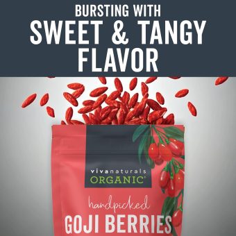 organic dried goji berries 1 lb – non gmo, vegan, gluten free superfood snack – rich in iron & vitamin c