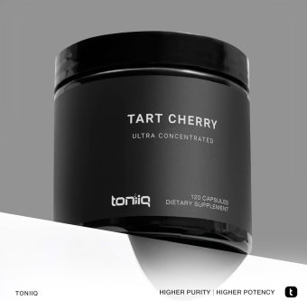 toniiq ultra high strength tart cherry capsules 52,000mg 52x concentrated extract highly concentrated and bioavailable 120 capsules