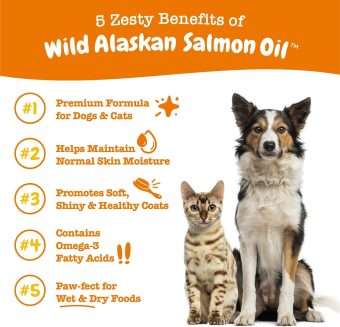 zesty paws pure wild alaskan salmon oil with omega 3 natural epa + dha fatty acids for skin and coat for dogs and cats