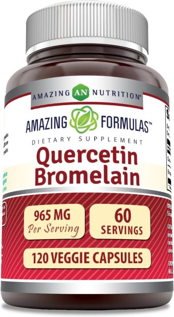 amazing formulas quercetin 800mg with bromelain 165mg – 120 veggie capsules