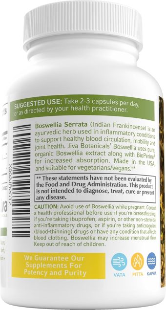 jiva botanicals boswellia capsules 700 mg formulated in usa