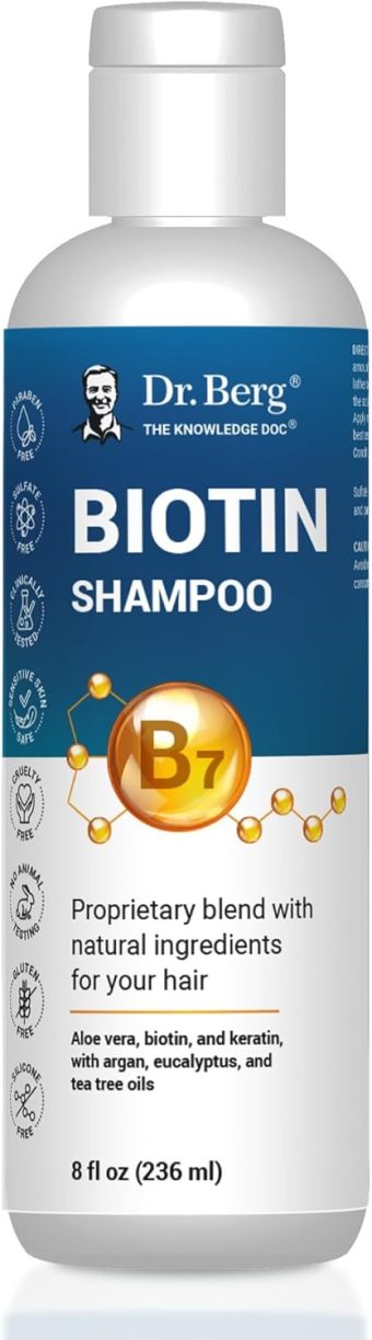 dr. berg nutritionals biotin shampoo for hair growth hair loss shampoo for men & women thickening & volumizing mens shampoo for thinning hair all hair types paraben & sulphate free 237ml