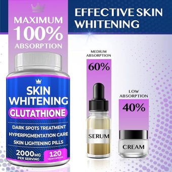 glutathione whitening pills 120 capsules 2000mg glutathione effective skin lightening