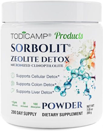 sorbolit zeolite detox – 7.05 oz ultra fine powder supplement | 200 days supply