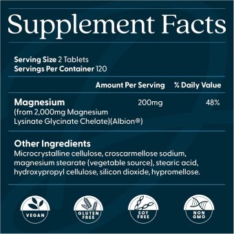 doctor's best high absorption magnesium 100mg – 240 tablets | 100% chelated with albion minerals