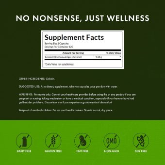 swanson turmeric 720mg – 240 capsules | whole root powder for antioxidant & digestive support