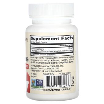 jarrow formulas trans pterostilbene 50mg – 60 veggie capsules