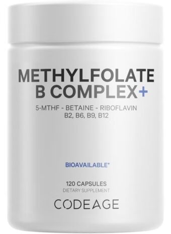 codeage methyl elite methylation supplements 5 mthf, methylcobalamin 1000mcg methylated vitamin b12, riboflavin, betaine, vitamins b6, methylfolate, methylation cycle mthfr 2 months 120 capsules