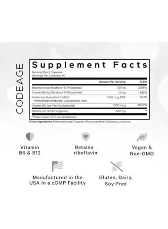 codeage methyl elite methylation supplements 5 mthf, methylcobalamin 1000mcg methylated vitamin b12, riboflavin, betaine, vitamins b6, methylfolate, methylation cycle mthfr 2 months 120 capsules
