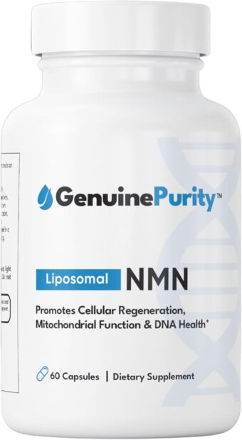 250mg liposomal nmn supplement 60 vegan capsules to support nad+ production, cellular energy