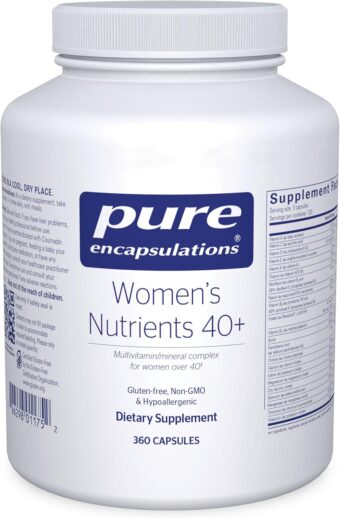 pure encapsulations women's nutrients 40+ – multivitamin & mineral formula for women over 40 – with vitamins a, c, e & metafolin® l 5 mthf – 360 capsules