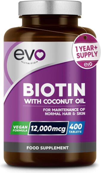 biotin hair growth supplement 12,000mcg with coconut oil