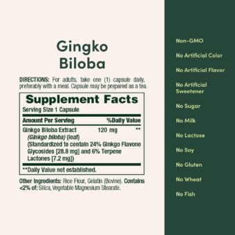 nature's bounty ginkgo biloba ext 120mg cap